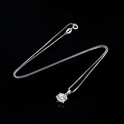 JewelryPalace Round 1ct 2ct 3ct Cubic Zirconia Solitaire Pendant Necklace for Women, 925 Sterling Silver 14k White Gold Plated Necklaces for Her, Classic Simulated Diamond Jewelry Set, 18 Inches chain - color: D-2ct-CZ-Sterling Silver