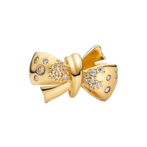 925 Sterling Silver Charms Pendants Mom Heart Dog koi fish Sea Turtle Football Charms for bracelet Pendants Beads Mom Sister Wife Family, Friends, Birthday gifts - style: Bow Charm-Gold