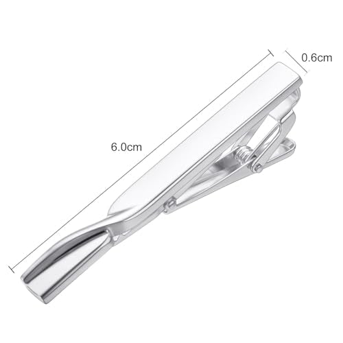 Yoursfs Black Matte Skinny Tie Clips For Men Classic Shiny Tie Bars Stainless Steel Personalized Tie Clip Suitable for Wedding Anniversary Business - style: Sliver Classic Tie Clips