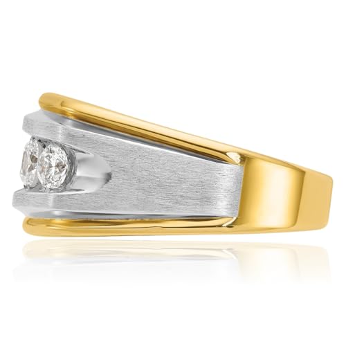 IceCarats 14K Two Tone Gold 1.01 ct Diamond Ultra Five Stone Wedding Ring