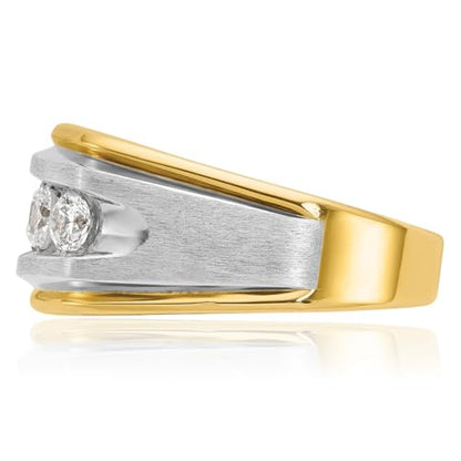 IceCarats 14K Two Tone Gold 1.01 ct Diamond Ultra Five Stone Wedding Ring