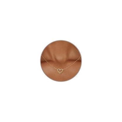 Airmb Heart Necklace for Women Gold/Silver Plated Trendy Heart Choker Lover Pendant Hypoallergenic Fashion Gold/Silver Necklace for Women Love Jewelry Gift for Women Girlfriend - color: Open-Heart-Gold