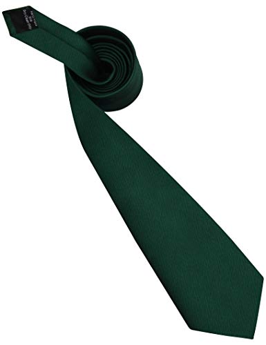 GUSLESON Classic New 3.15"（8cm） Men's Solid Color Necktie Wedding Business Tie + Gift Box - color: Dark Green