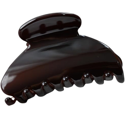 Handmade Celluloid Acetate French Design Barrettes Tortoise Shell Claws Hair Claw Luxury Fashion Accessories Hair Clip for Women (chocolate) - color: chocolate