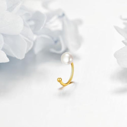 KECHO 14K Gold Ear Cuff Earrings Hypoallergenic Non Piercing Cartilage Earring Jewelry Gifts for Women - style: Pearl