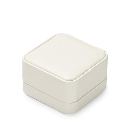 Oirlv Luxury Leather Earring Case Jewelry Box for Earrings Premium Jewelry Gift Box (Creamy-White) - color: Creamy-white, size: Earring Box