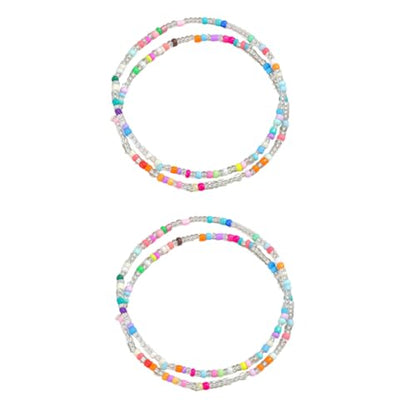 DATOA 4Pcs Boho Beads Anklets Set Handmade Colorful Beaded Adjustable Stretch Bracelet Waterproof Beach Hawaiian Foot Jewelry - color: Colorful