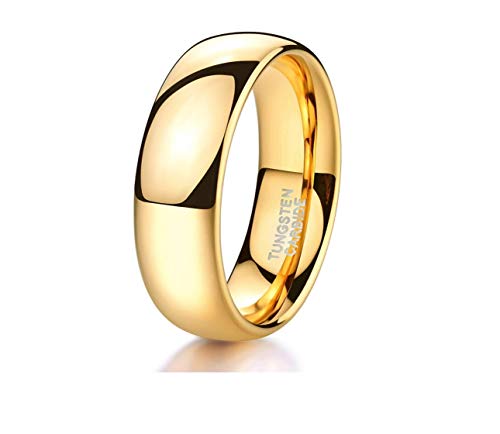 CROWNAL 2mm 4mm 6mm 8mm 10mm Tungsten Wedding Band Ring Men Women Plain Dome Polished Size Comfort Fit Size 3 To 17 - color: Gold 8mm