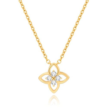 COBI T Bar Necklace for Women, Circle Pendant Necklaces,Gold Tone Finished Four Leaf Clover | Link Chain Necklace with T-Bar Charm, Adjustable 17"/18"+2" Jewelry Gift - color: Gold, style: Four Leaf Clover