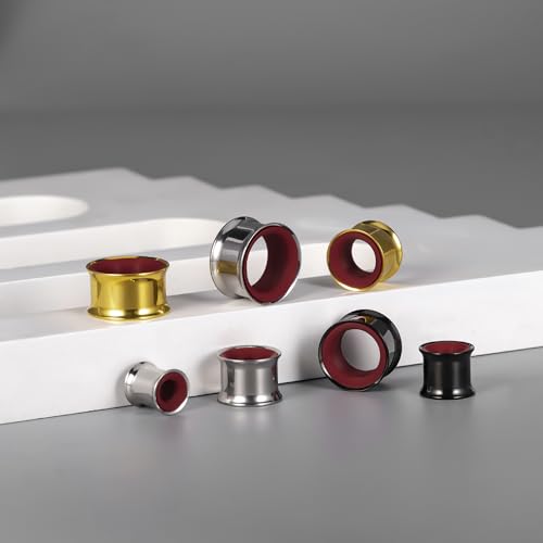 DOEARKO 6PCS Heart Shape Ear Tunnels Plugs Stainless Steel Hollow Double Flared Ear Gauges Tunnels Stretcher Body Piercing Earring Jewelry for Women Men 8mm-19mm - color: 3P-MR, size: 16 mm
