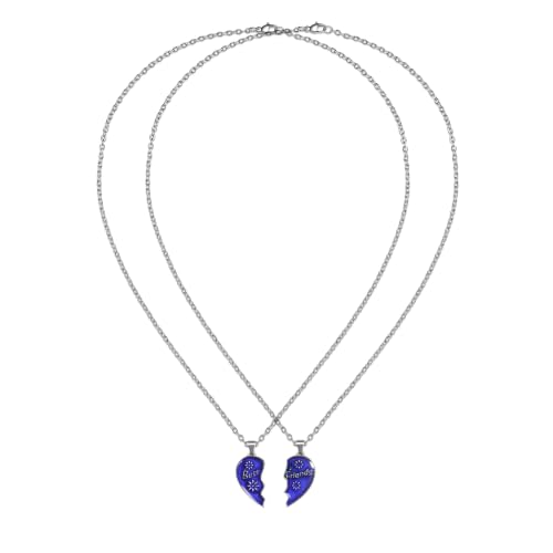 FM FM42 Temperature Sensing Color Changing Pendant Necklace with 19.29" Stainless Steel Rolo Chain - color: Best Friends Set, Pack of 2