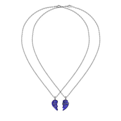FM FM42 Temperature Sensing Color Changing Pendant Necklace with 19.29" Stainless Steel Rolo Chain - color: Best Friends Set, Pack of 2