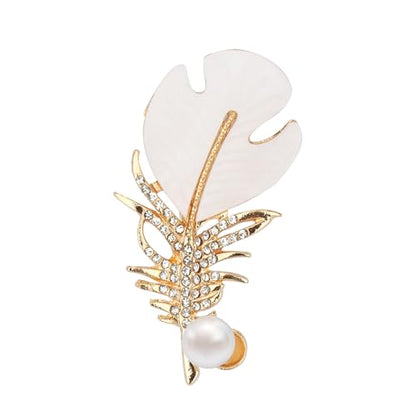 Brooch Pin for Women Rhinestone Peacock Crystal Delicate Animal Brooch Lapel Pins Girls Fashion Jewelry Gift for Christmas Brooch Birthday Jewelry Gift - style: feather