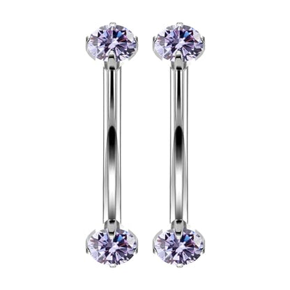 16G Astm F136 Titanium Eyebrow Piercing Jewelry Curved Barbell Eyebrow Ring Vertical Labret Lip Jewelry Daith Rook Earrings Navel Small Belly Button Ring Piercing Jewelry for Women Men CZ - style: 16G, 8MM Length, Purple CZ