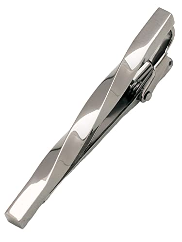 [TAVARAT] Tie Clip Tie Clips for Men twist type Black Silver Tie Bar Tie Pin Tps-077 - style: silver
