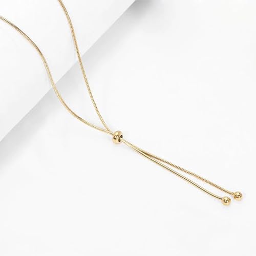choice of all Rose Gold Necklaces Lariat Necklace for Women Slip Chain Necklace Y-Shaped Pendant Necklaces Trendy Jewelry Gifts - color: A2