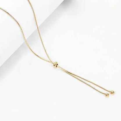 choice of all Rose Gold Necklaces Lariat Necklace for Women Slip Chain Necklace Y-Shaped Pendant Necklaces Trendy Jewelry Gifts - color: A2