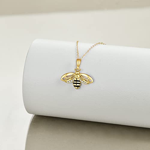 VONALA Gold Bee Pendant Necklace 925 Sterling Silver Bumblebee Jewelry Birthday Gifts for Women Daughter - style: Bee
