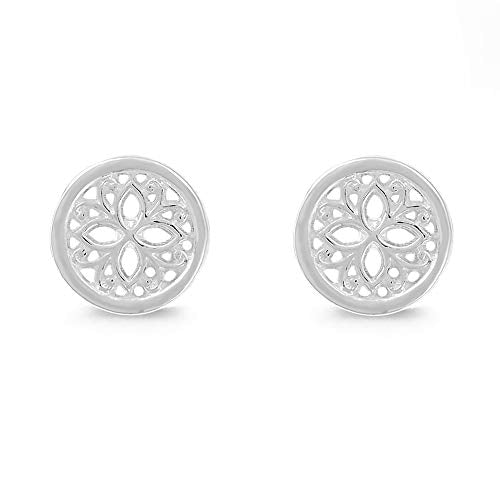 Boma Jewelry Sterling Silver Lotus Flower Stud Earrings
