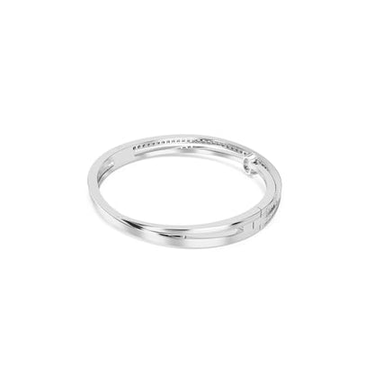 Swarovski Hyperbola Bangle, Mixed cuts, Clear, Rhodium Finish - size: Large