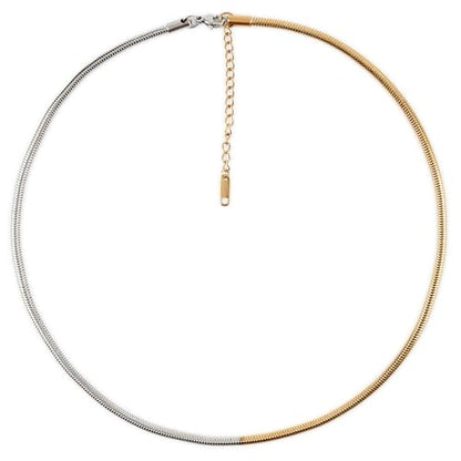 Non Tarnish Mixed Metal Necklace | Waterproof 18k Real Gold Plated Snake Chain | Snake Chain | PVD coated | Gold and Silver Jewelry | Two Tone Necklace