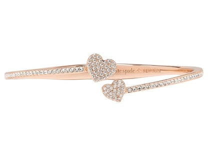 kate spade new york Yours Truly Pave Open Hinge Cuff - color: Clear/Rose Gold