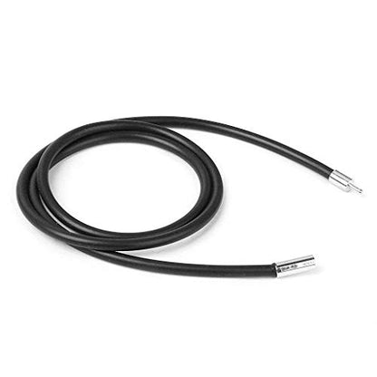 2Pcs Necklace Black Cord Rubber 3 mm 20 Inch Jewelry Supply Bayonet Clasp.