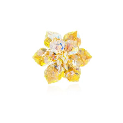 Crystal Flower Brooch Pin for Women Dress Suit Bag Hat Broochs Pins Christmas Brooch Pin Wedding Party Birthday Dance Jewelry Accessories - color: Champagne Crystal Brooch Pin