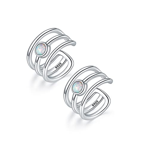 CHIC & ARTSY 925 Sterling Silver Ear Cuffs for Women, Non Piercing Clip On Cartilage Cuffs, Adjustable Fake Conch & Helix Earrings, Gold Plated & Oxidized Various Styles - color: ear cuff #25