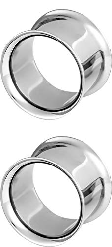Forbidden Body Jewelry Ear Gauges, Ear Tunnels, Tunnels For Ears, Surgical Steel Mirror Finish Double Flared Tunnel Plug Earrings - style: 2pcs: 14mm (9/16")