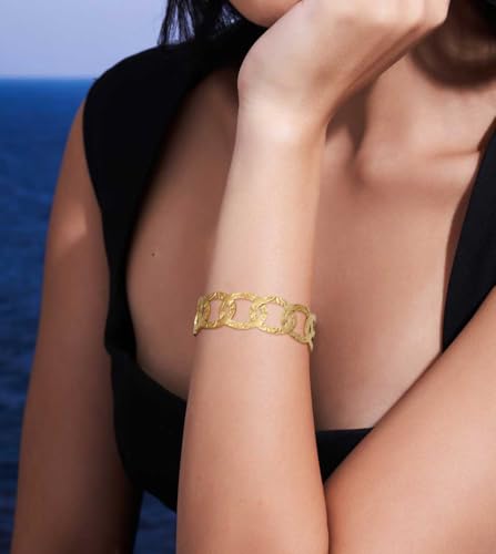 Multi-Layer Cuff Bracelet for Women Cross Wire Bracelets Open Wide Cuff Gold Bangle Bracelet - color: Gold 66