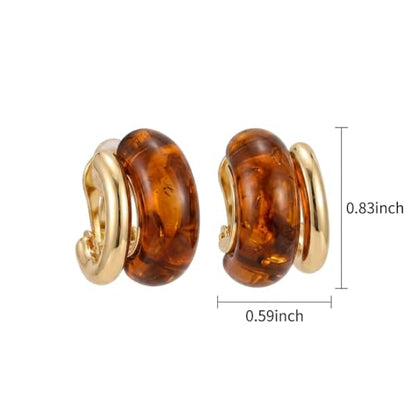 Vintage Hoop Earrings for Women Geometric Gold Chunky Studs Jewelry Accessory