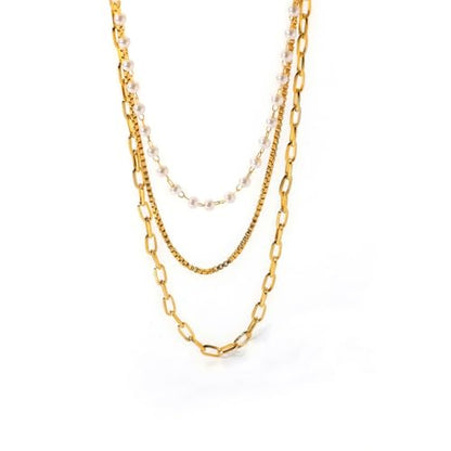 Layered Gold Necklaces for Women14K Gold Planted Non Tarnish | Cuban, Herringbone,Figaro,Paperclip Chain Layering Stack Choker Necklace , Trendy Jewelry Gift for Women - color: C