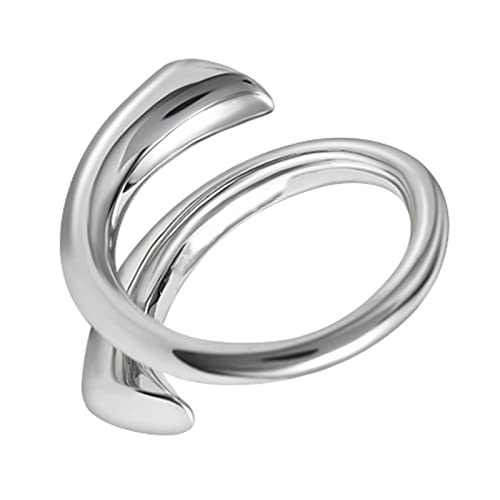 Adjustable 925 Sterling Silver Rings Double Line Thumb Ring Statement Minimalist Jewelry High Polish Open Ring for Women