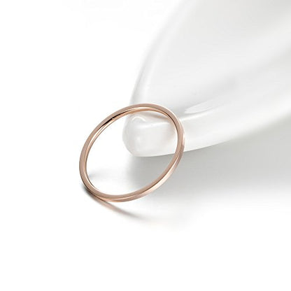 Women's Stainless Steel 1MM Thin Plain Midi Stacking Ring Band Comfort Fit, Size 3 to 10 - color: 1mm Flat - Rose G