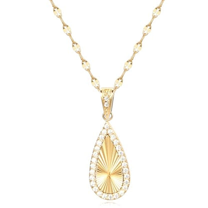 16 Inch Women's Pendant Necklace Chains - 5 Different Pendant Designs, Dainty Adjustable Chains(Gold/Silver) - color: gold2