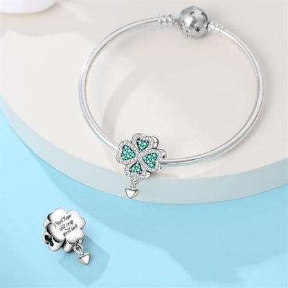 Charm for Bracelets and Necklaces, Heart Animals 925 Sterling Silver Bead Celestial Sun Moon Star Charms Jewelry Gift for Women Girls - color: Four Leaf Clover Charms