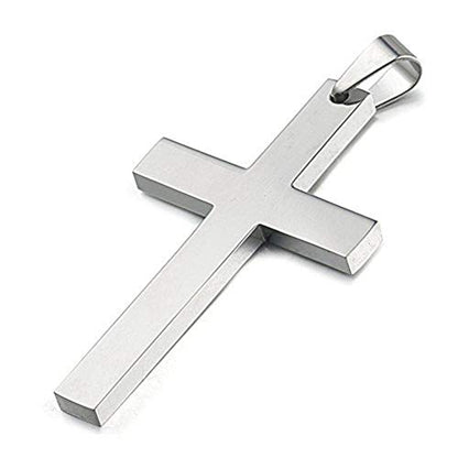 925 Sterling Silver Simple Unisex Mens Cross Pendant Jewelry