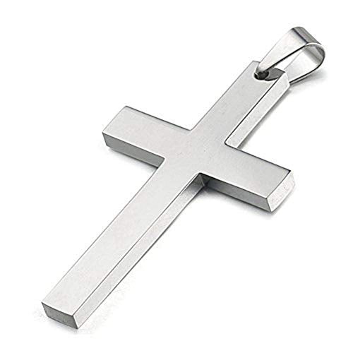 925 Sterling Silver Simple Unisex Mens Cross Pendant Jewelry