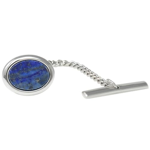 Men’s Tie Tack Tie Pin with Chain – Classic Lapel Pin Accessory for Dress Shirts, Suits & Formal Wear - style: Blue