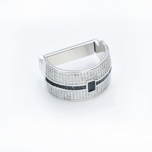 Sparkling Crystal Men's Neck Tie Ring Tie Clasp Necktie Clips Holder Tie Accessories with Box for Wedding Jewelry Gift - style: Silver Clips with Black CZ