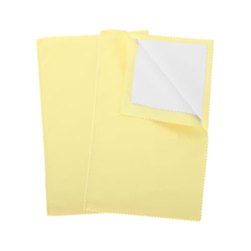 PATIKIL 9.8"x12.6" Jewelry Cleaning Cloth, 2 Pack Double-Sided Fleece Polishing Cloth for Gold, Silver and Jewelry, Yellow - color: Yellow, size: 9.8"x12.6"
