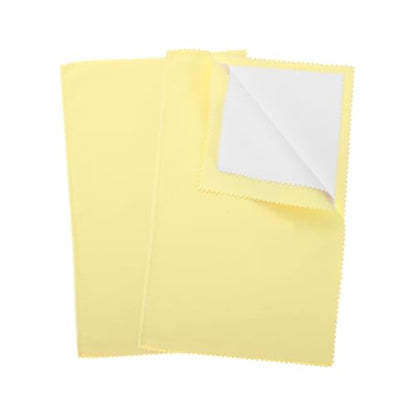 PATIKIL 9.8"x12.6" Jewelry Cleaning Cloth, 2 Pack Double-Sided Fleece Polishing Cloth for Gold, Silver and Jewelry, Yellow - color: Yellow, size: 9.8"x12.6"