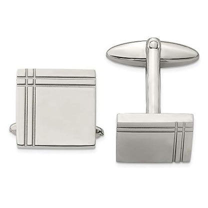 Sonia Jewels Solid Stainless Steel Men's Cufflinks - 13mm x 15mm
