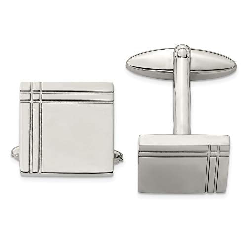 Sonia Jewels Solid Stainless Steel Men's Cufflinks - 13mm x 15mm