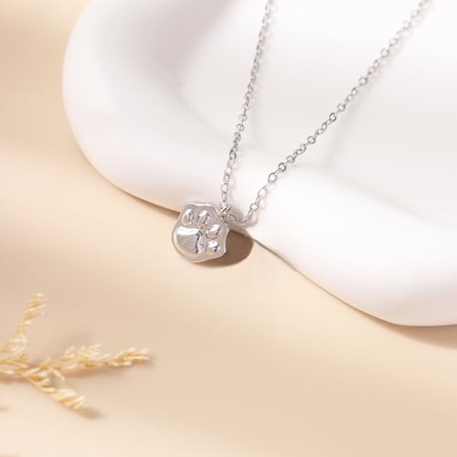 RZKING Silvery Necklace for Women, Gifts for Friend Mom Daughter Teacher - style: Paw Print