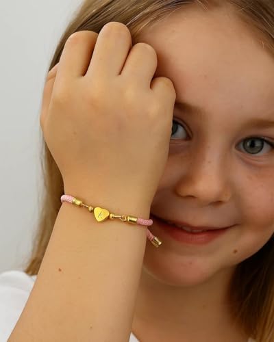 WEDDINEN Initial Bracelets A to Z Dainty Titanium Heart Love Letter Bracelets for Girls,Charm Handmade Braided Name Bracelet Women Trendy Jewelry Christmas Stocking Stuffers Gift for Teen Girls - color: Z