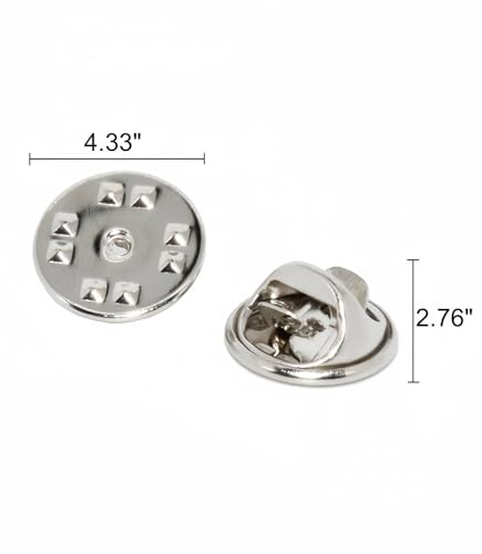 50 Pieces Lapel Butterfly Clutch Pin Backs - Metal Enamel Backing Replacement for Craft Making (Silver)