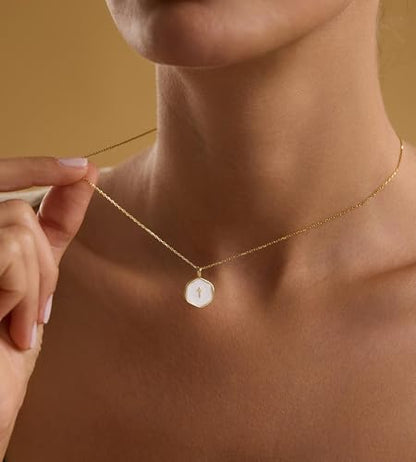 YEEZII Layered Gold Necklaces for Women Trendy, 3 Pcs 14K Gold Plated Choker Paperclip Box Chain Necklace, Stackable Women's Gold Pendant Necklaces Jewelry Set - color: Gold-Cross