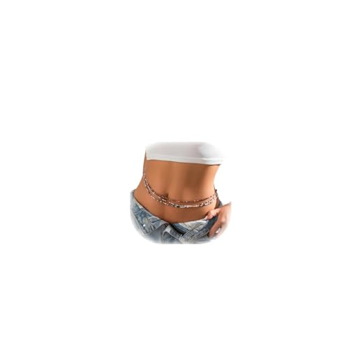 3Pcs/Set Boho Elastic Beads Waist Chains Jewelry Summer Beach Seed Beaded Belly Chain Jewelry Bikini Sexy Bead Waist Body Jewelry for Women - color: Brown